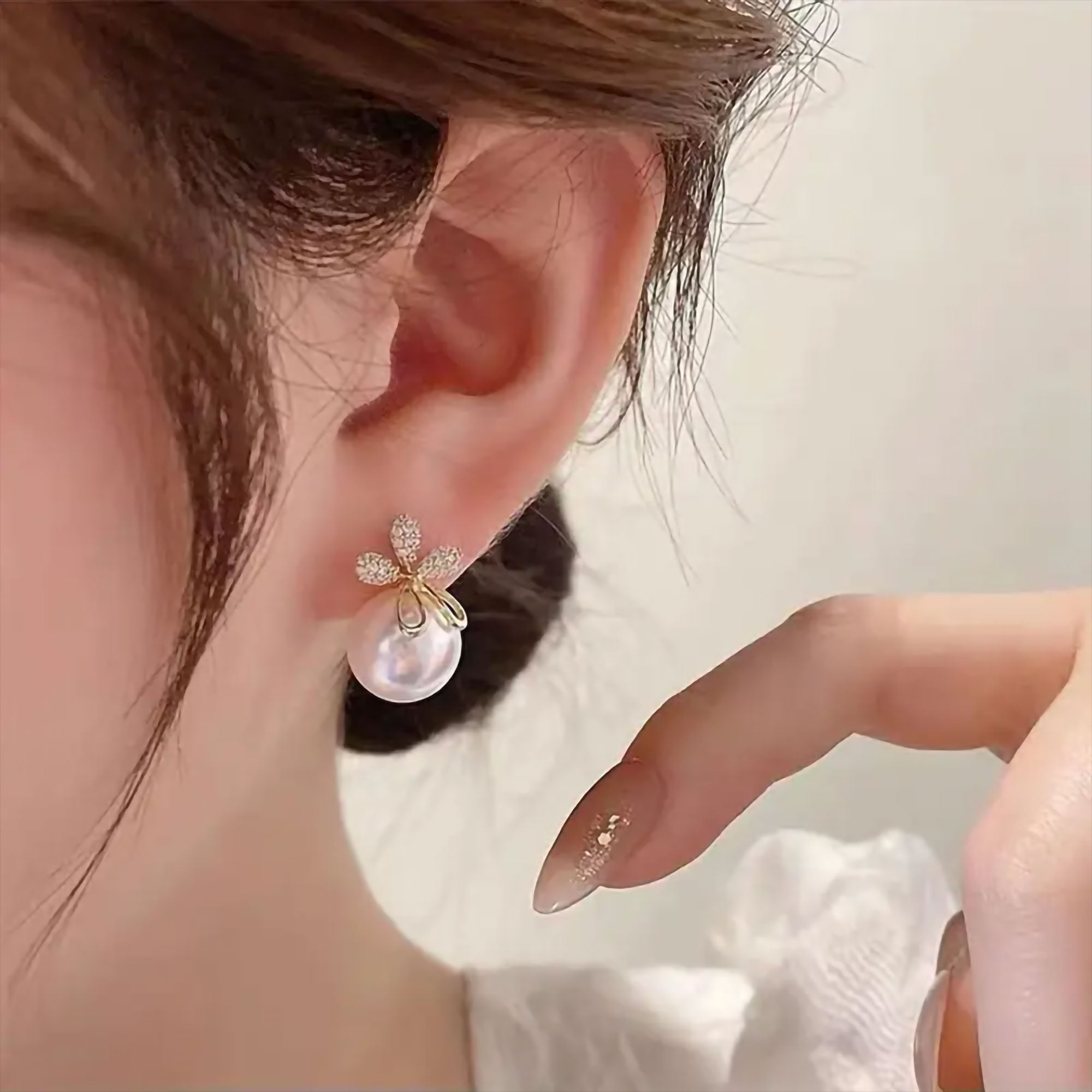 Dual Pearl Drop Earrings | Mangatrai Pearls & Jewellers